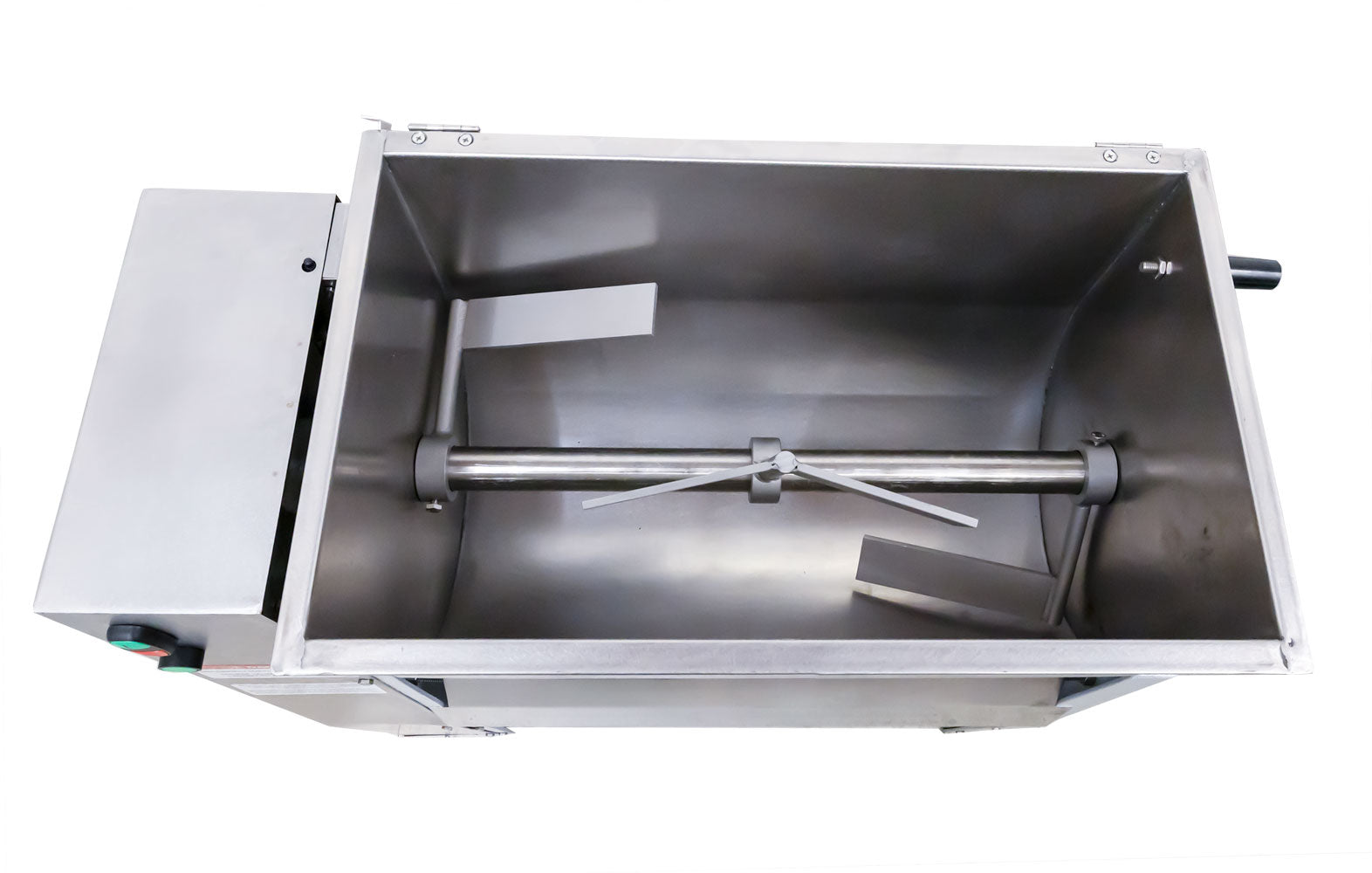 Omcan MM-BR-0050 110 lb. Medium-Duty Meat Mixer, Stainless Steel Tank and Blades, Tilting Discharge