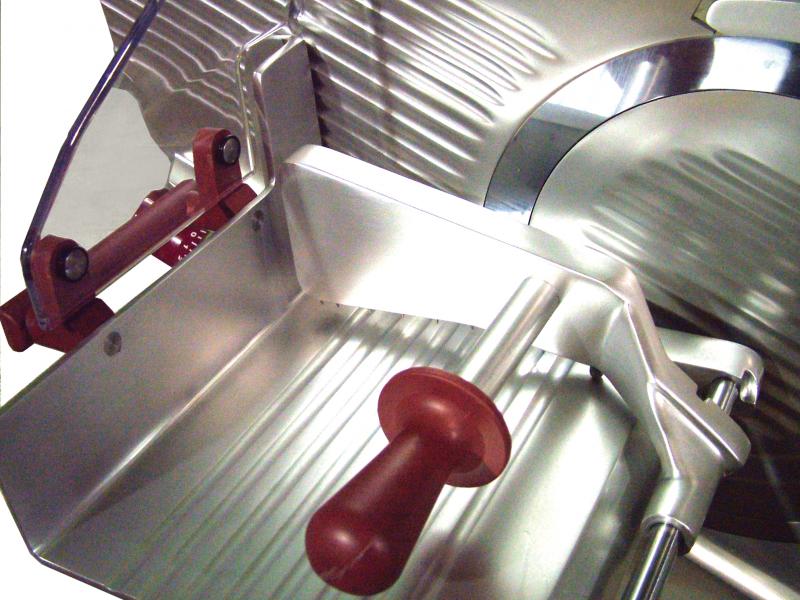 Omcan MS-IT-0330-F 13 In. Omas Gear-Driven Gravity Feed Meat Slicer, Chromium-Plated Blade, Removable Sharpener