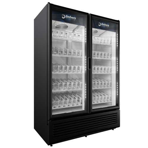 Omcan VRD43 54 In. Imbera Two Glass Door Merchandiser Refrigerator, 41 Cu. Ft., Energy Star, BMAD System