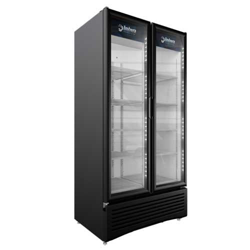 Omcan 41219 VRD26 39 In. Imbera Elite Series Two-Swing Door Glass Merchandiser, 26 cu. ft., LED Lighting, Energy Star