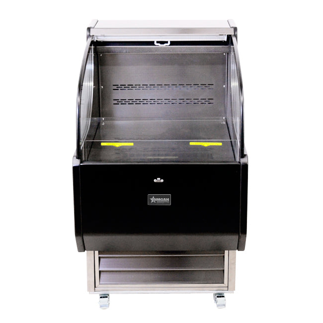 Omcan RS-CN-0186 26 In. Open Grab-and-Go Refrigerated Display, 6.6 Cu. Ft., Curved Glass, LED Lighting