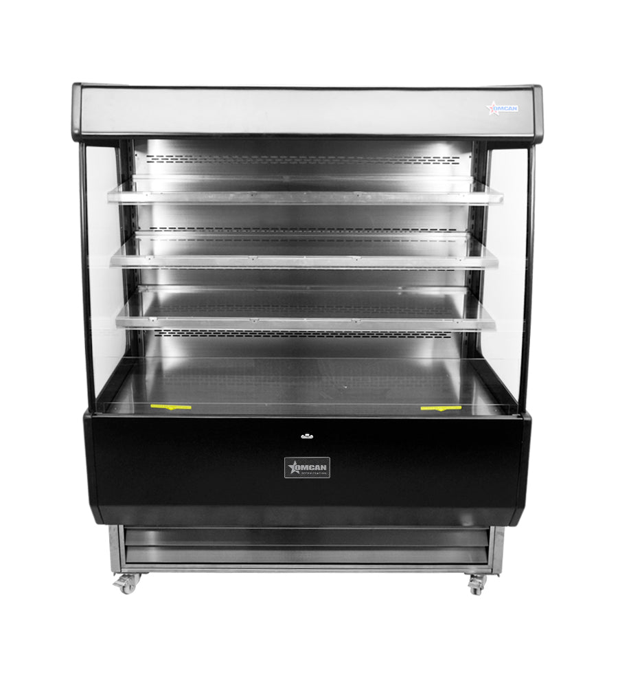 Omcan RS-CN-0770 51 In. Open Grab-and-Go Refrigerated Display, Night Curtain, Ventilated Cooling, Stainless Steel