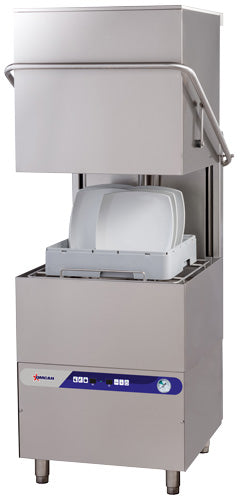 Omcan CD-GR-1500 30 In. Upright High-Temperature Dishwasher, Stainless Steel, Digital Control, Three Wash Programs, Built-In Booster Heater