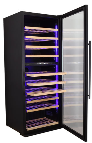 Omcan WC-CN-0275-D Vinovero 28 In. Dual Zone Wine Cooler, 290 Bottle Capacity, Black Glass Door, R600a Refrigerant
