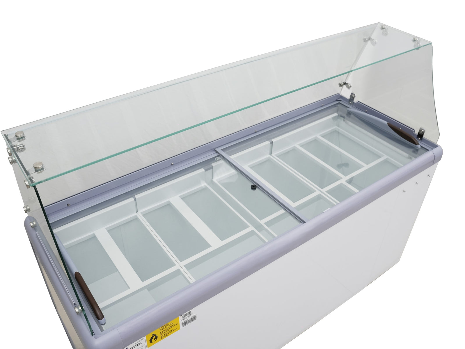 Omcan 47744 71 In. Gelato Display Case, 15.9 cu. ft. (450L), 13 x 5L + 1 x 180g Pans, Sliding Doors with Locks