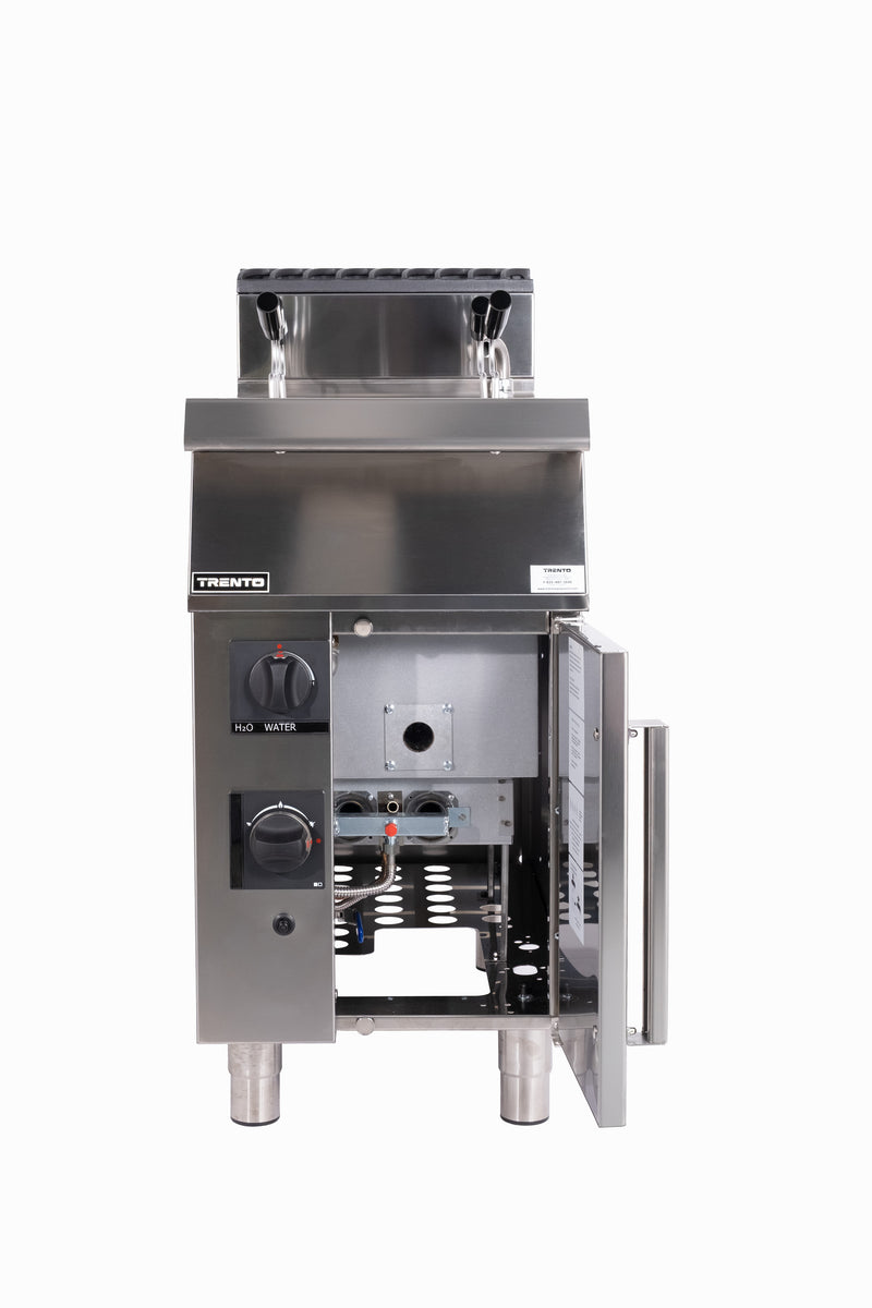 Omcan CE-IT-0045PLUS 12 Gallon Single Tank Natural Gas Pasta Cooker, Double Burner, Stainless Steel, 78,000 BTU