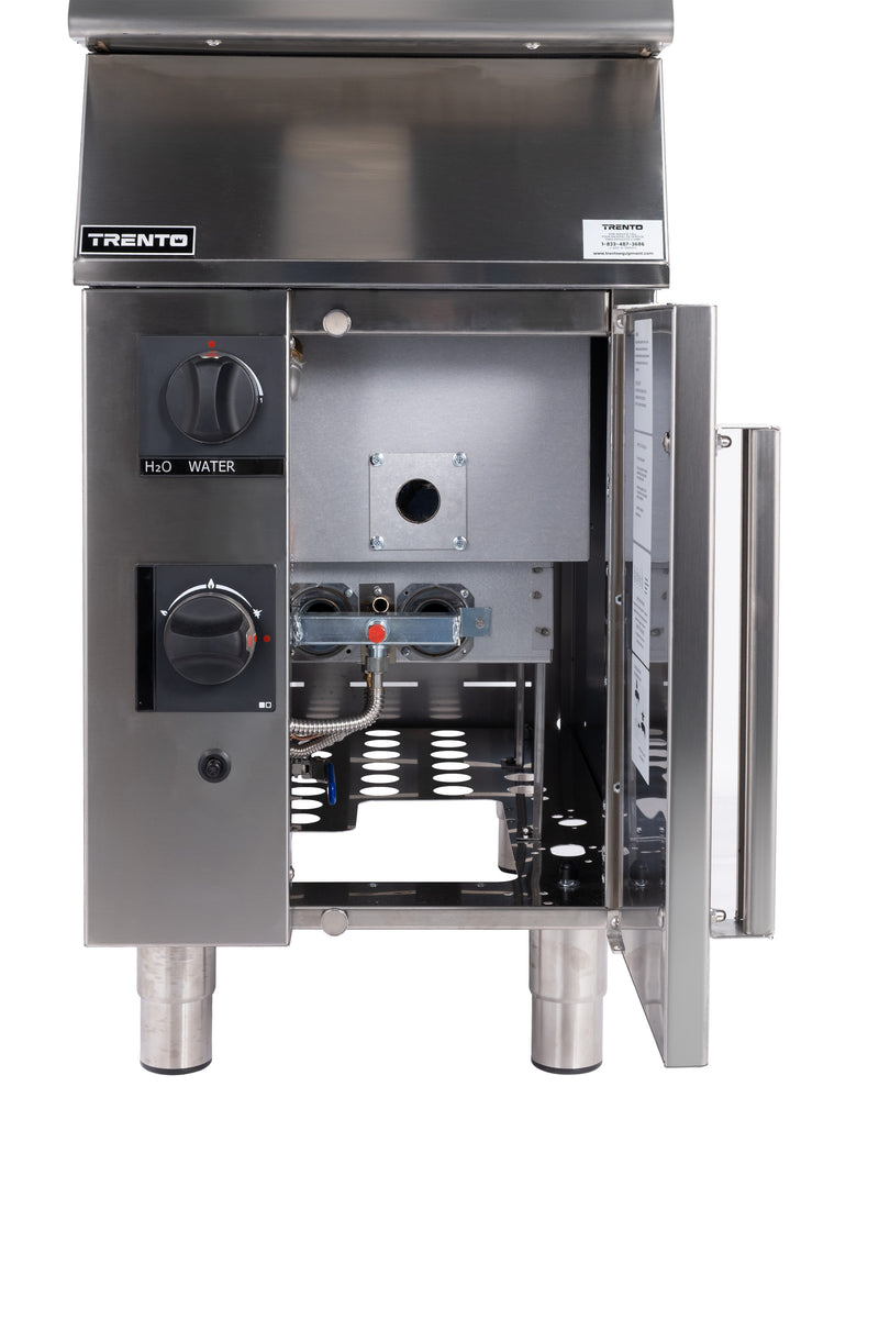Omcan CE-IT-0045PLUS 12 Gallon Single Tank Natural Gas Pasta Cooker, Double Burner, Stainless Steel, 78,000 BTU