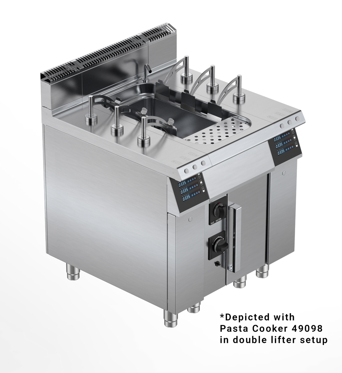 Omcan 49164 8 In. 3-Basket Auto Lifter for Pasta Cookers, 800W, Programmable Timers, Set and Forget, 230V