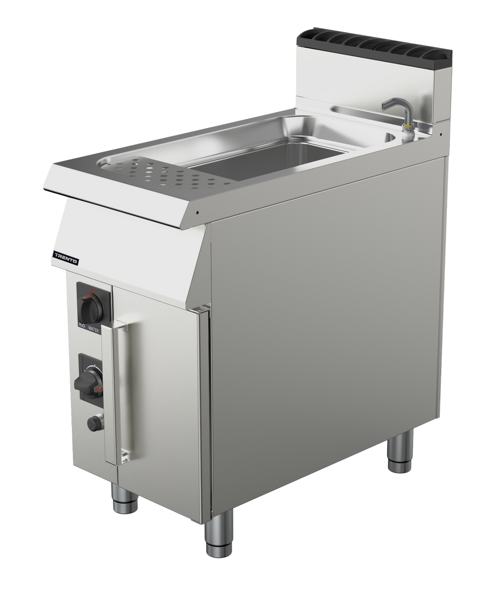 Omcan CE-IT-0045PLUS 12 Gallon Single Tank Natural Gas Pasta Cooker, Double Burner, Stainless Steel, 78,000 BTU