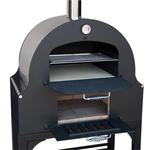 Omcan 31312 Medium Outdoor Wood Burning Oven with Stainless Steel Oven Shelf and Stand, 950°F