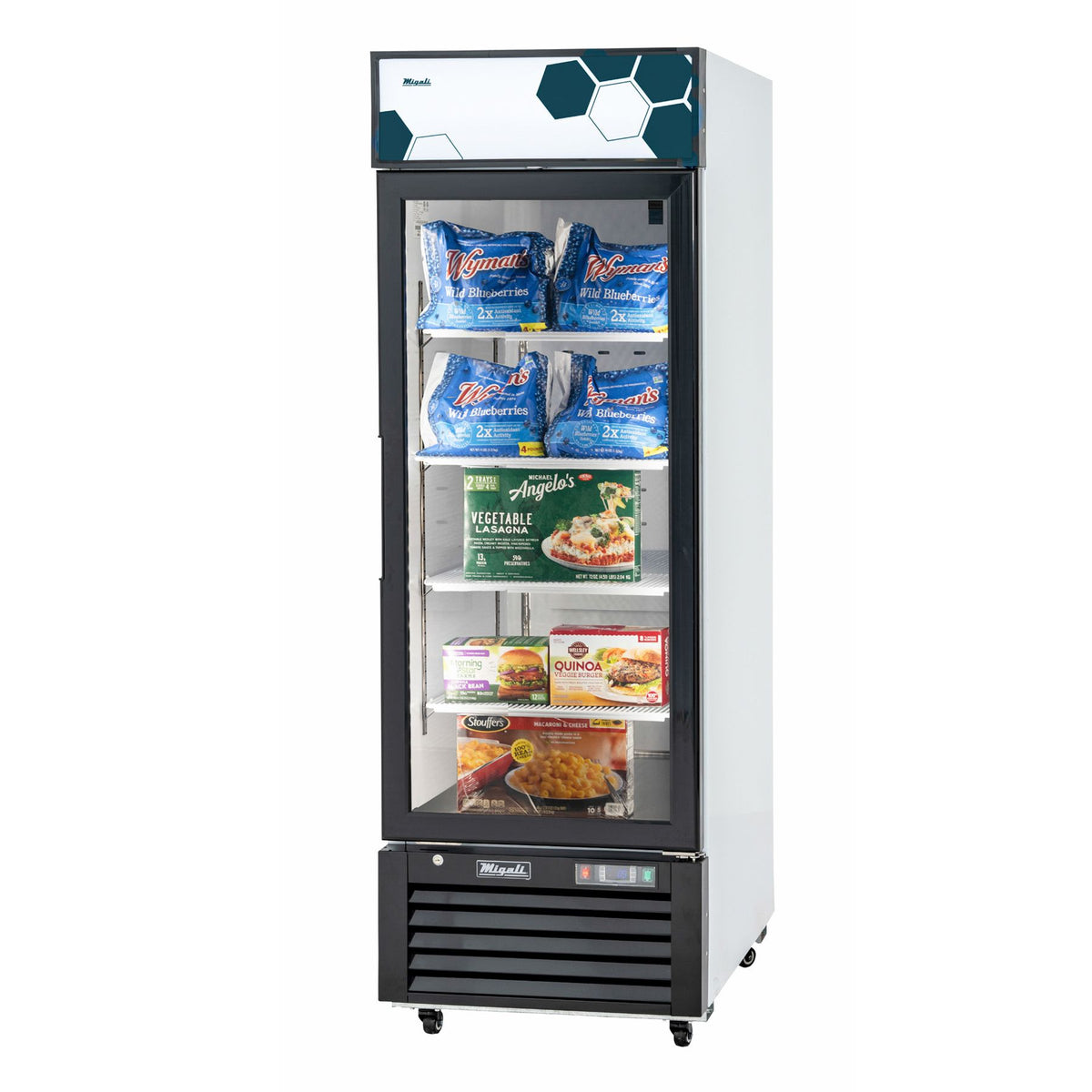 Migali C-10FM-HC 24 In. Hinged Glass Door Freezer Merchandiser, 10 Cu Ft, R290 Refrigerant