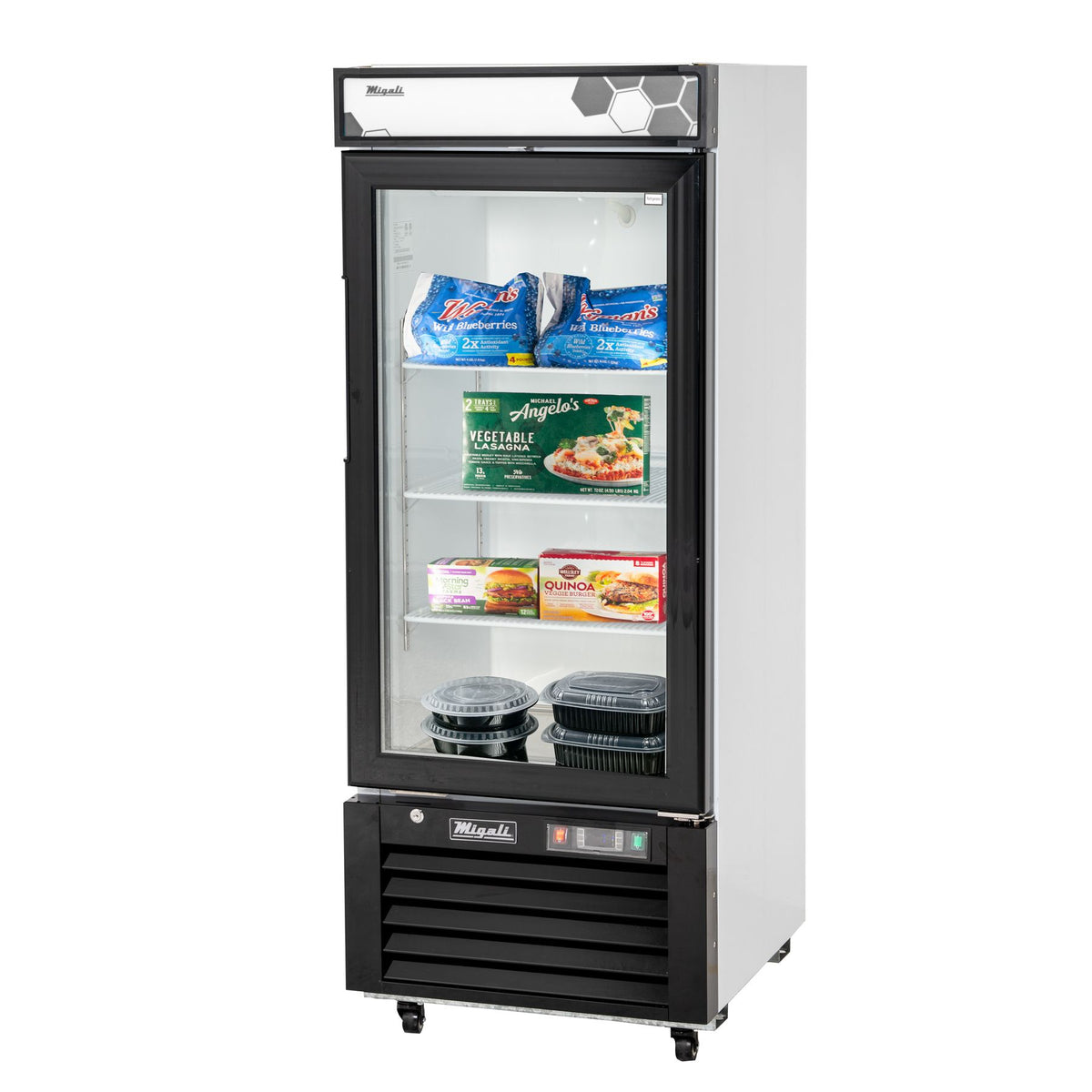 Migali C-10FM-HC 24 In. Hinged Glass Door Freezer Merchandiser, 10 Cu Ft, R290 Refrigerant