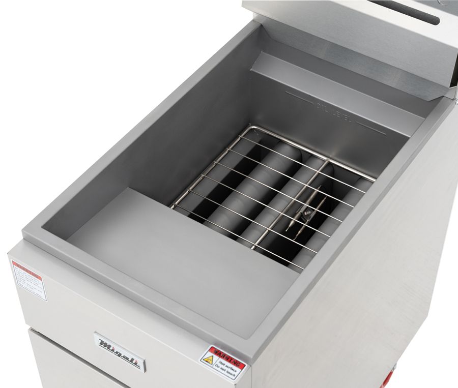 Migali C-F35-NG 16 In. 35 lb Floor Fryer, Natural Gas, 60,000 BTU, Twin-Basket