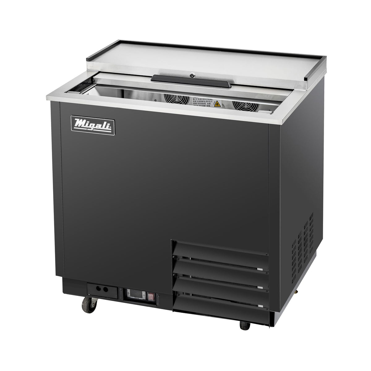 Migali C-GF36-HC 36 In. Glass Door Froster Freezer, 1 Sliding Door, 8.5 Cu Ft, R290 Refrigerant