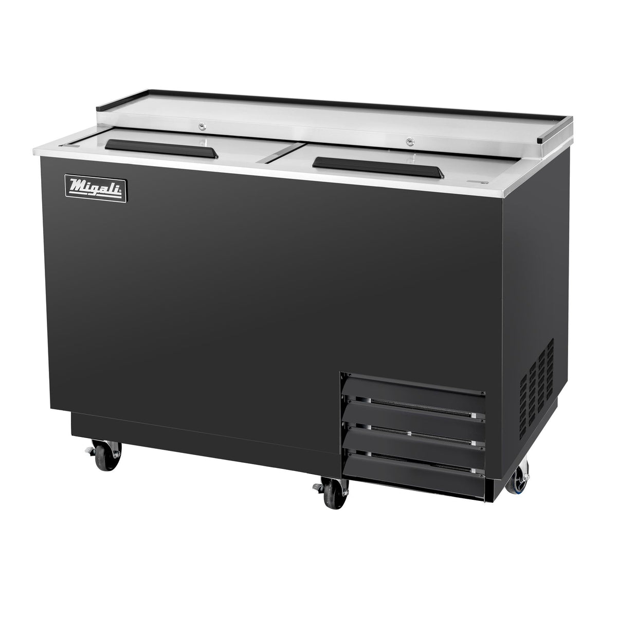 Migali C-GF50-HC 50 In. Glass Door Froster Freezer, 2 Sliding Doors, 12.2 Cu Ft, R290 Refrigerant