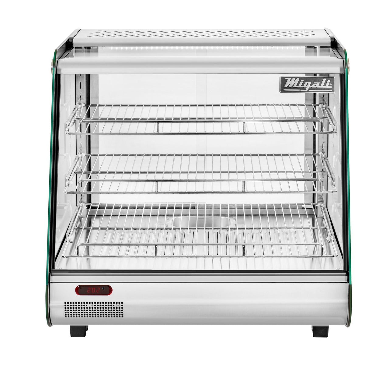 Migali C-HCT27 27 In. Heated Counter-Top Display Case, Straight Glass, Rear Sliding Doors, 3.3 Cu Ft