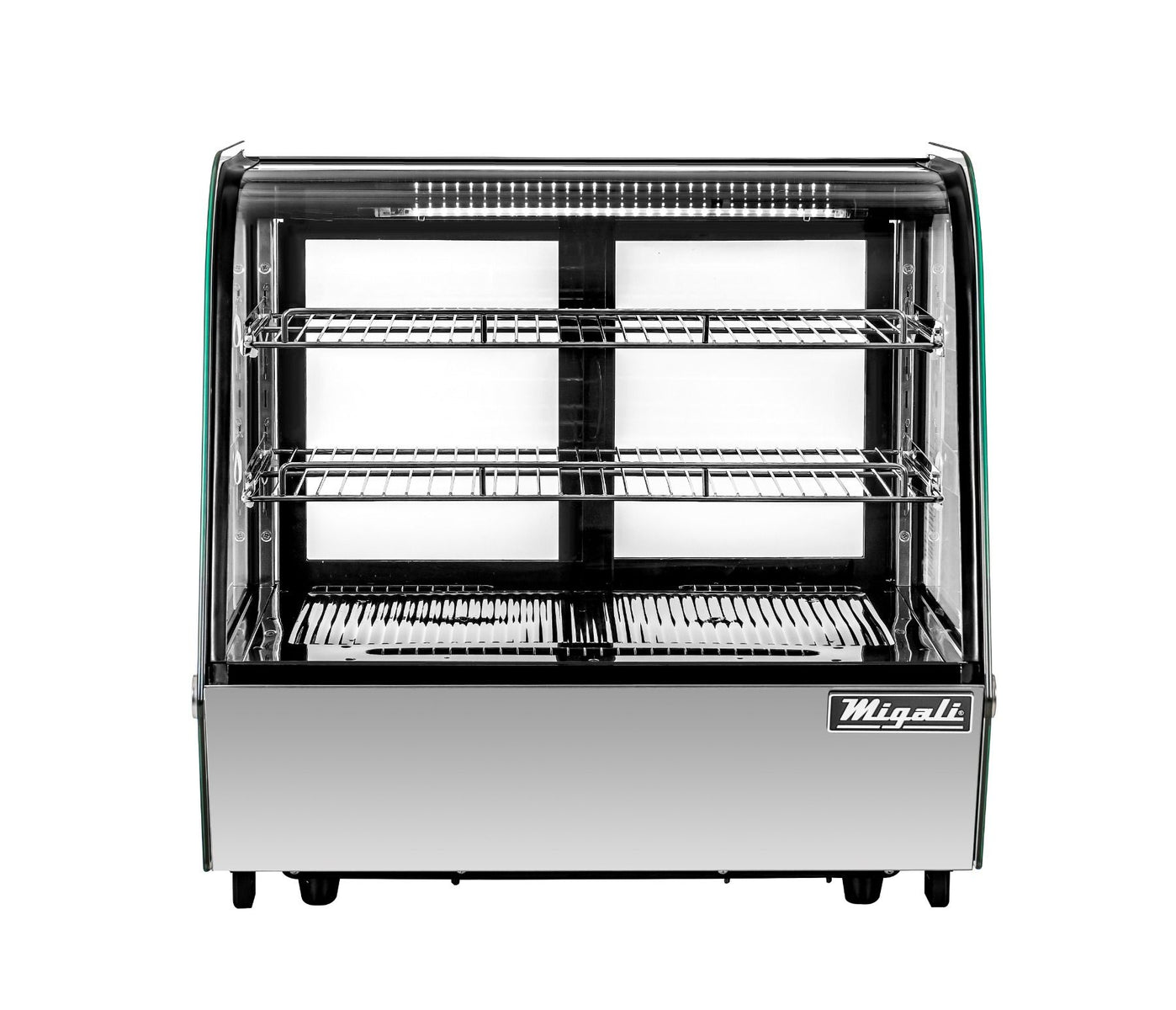 Migali C-42CTC-28 28 In. Counter-Top Refrigerated Display Case, Curved Glass, 4.2 Cu Ft, R290 Refrigerant