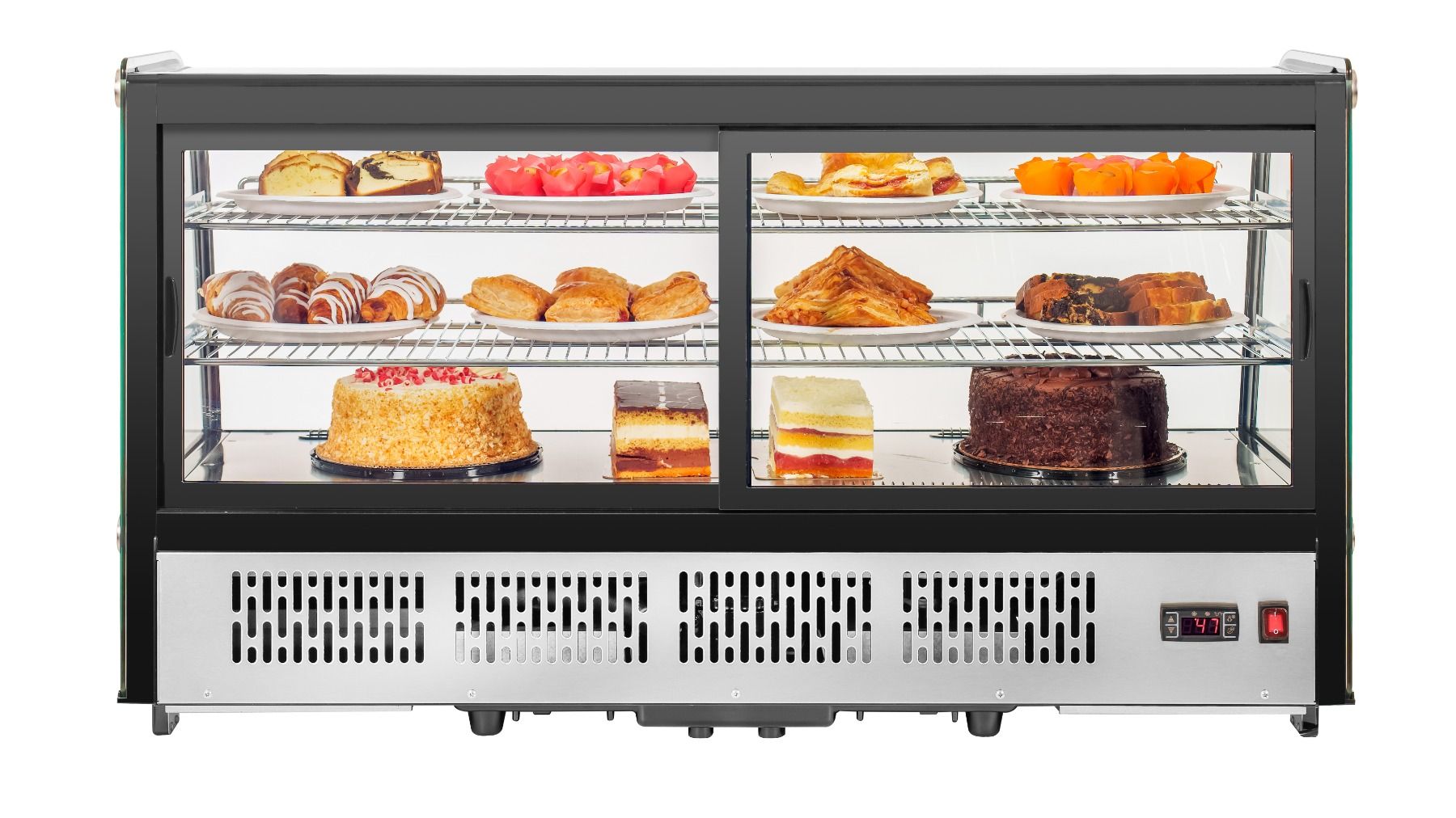 Migali C-70CTS-48 48 In. Counter-Top Refrigerated Display Case, Straight Glass, 7.1 Cu Ft, R290 Refrigerant