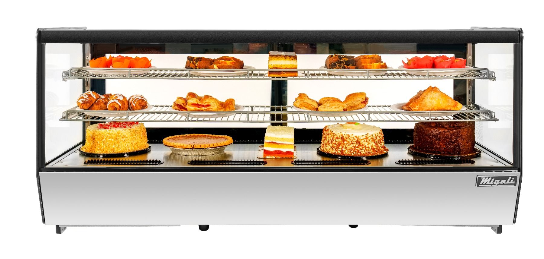 Migali C-88CTS-60 60 In. Counter-Top Refrigerated Display Case, Straight Glass, 8.8 Cu Ft, R290 Refrigerant