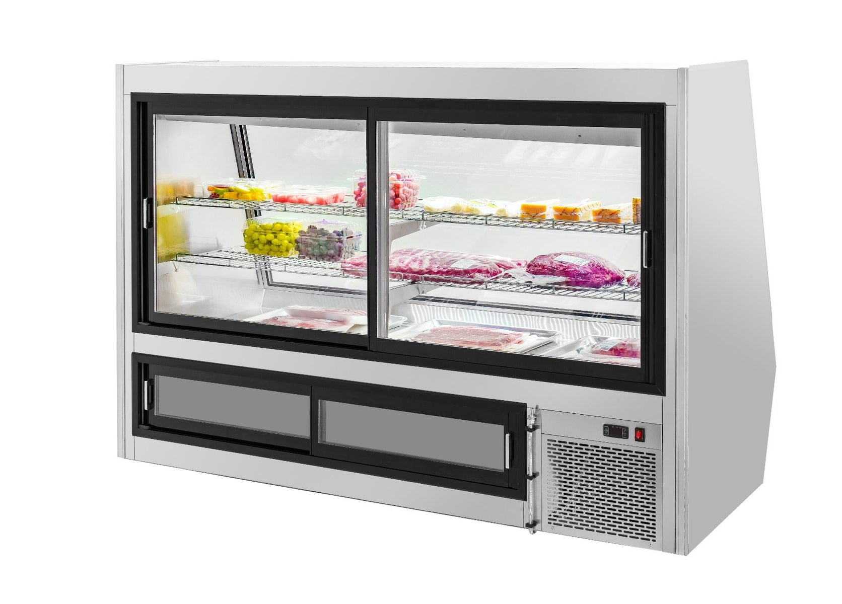 Migali C-DS-6 72 In. 6 Ft Double-Duty Interchangeable Meat/Fish/Deli Display Case, Straight Glass, 34.5 Cu Ft, R290 Refrigerant
