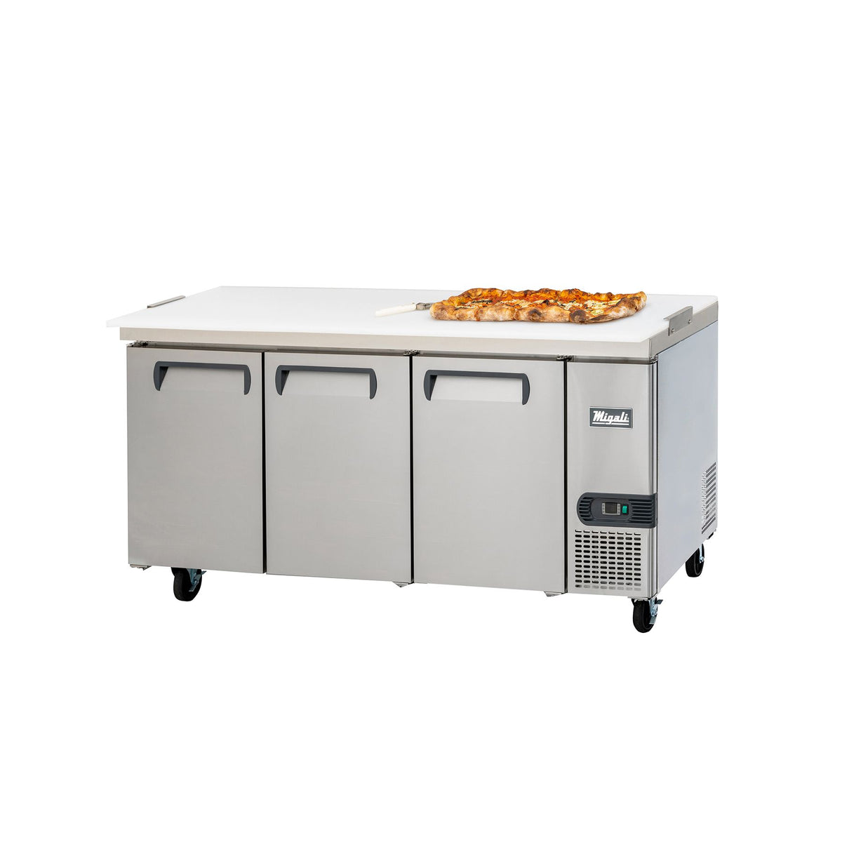 Migali C-RWT93-M-HC 93 In. Mobile Work-Top Refrigerator, 26 Cu Ft, R290 Refrigerant