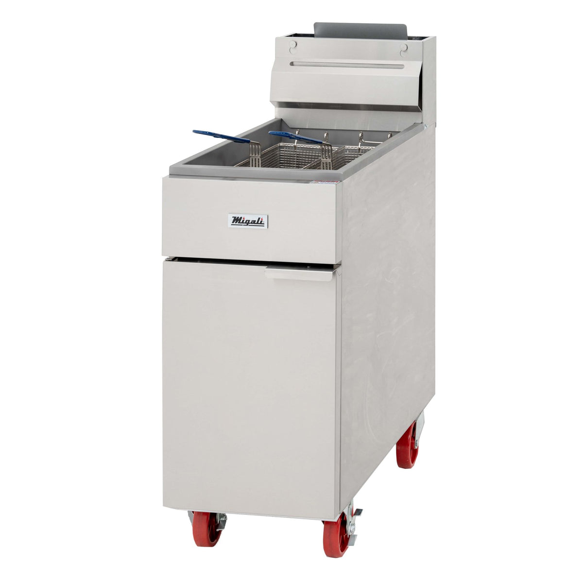 Migali C-F35-LP 16 In. 35 lb Floor Fryer, Liquid Propane, 60,000 BTU, Twin-Basket