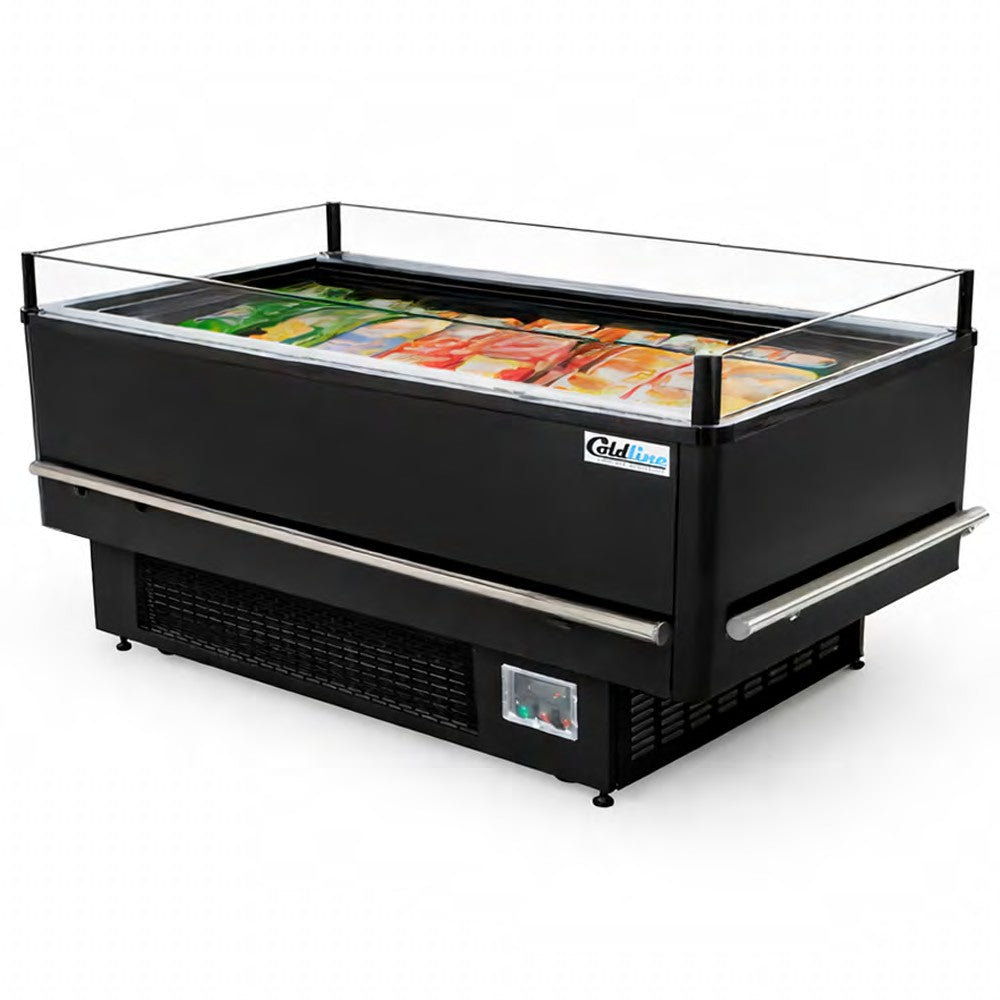 Coldline ISLAND-DT60 62" Open Air Dual Temperature Refrigerated and Freezer Island Merchandiser