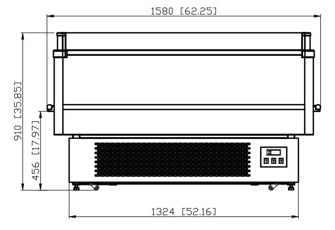 Coldline ISLAND-DT60 62" Open Air Dual Temperature Refrigerated and Freezer Island Merchandiser