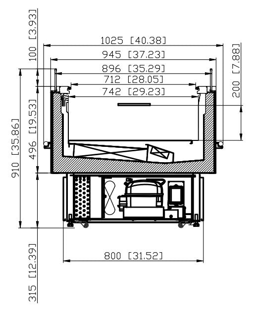 Coldline ISLAND-DT60 62" Open Air Dual Temperature Refrigerated and Freezer Island Merchandiser