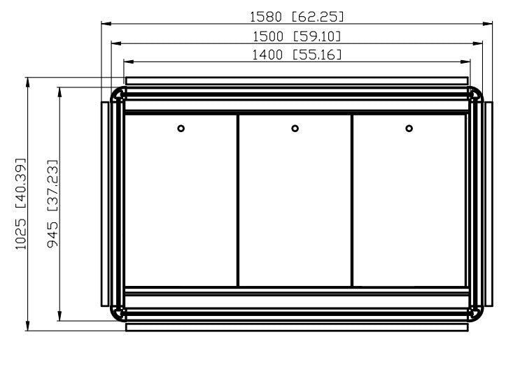Coldline ISLAND-DT60 62" Open Air Dual Temperature Refrigerated and Freezer Island Merchandiser