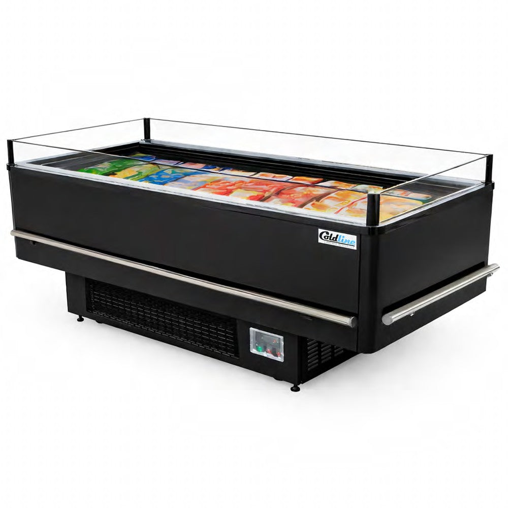 Coldline ISLAND-DT80 82" Open Air Dual Temperature Refrigerated and Freezer Island Merchandiser