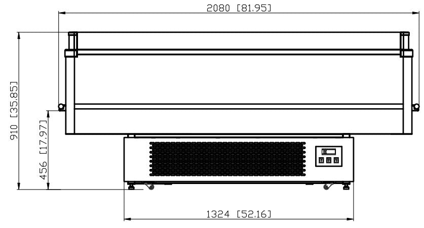 Coldline ISLAND-DT80 82" Open Air Dual Temperature Refrigerated and Freezer Island Merchandiser