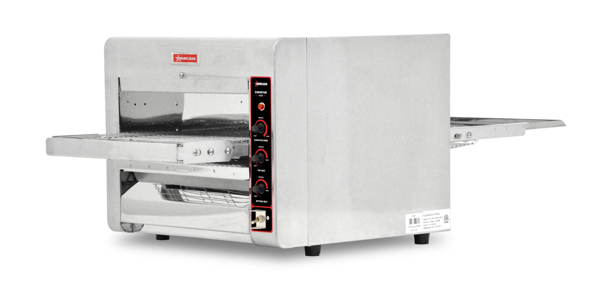 Omcan CE-TW-0356 41 In. Conveyor Toaster Oven, 14 In. Belt Width, 3.6 kW, 240V