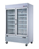 Omcan RE-CN-0045-HC-SW 53" White Display Refrigerator, Two Swing Glass Doors