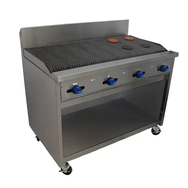 Comstock-Castle F34-4RB, 48 In. Floor Gas Range with Charbroiler