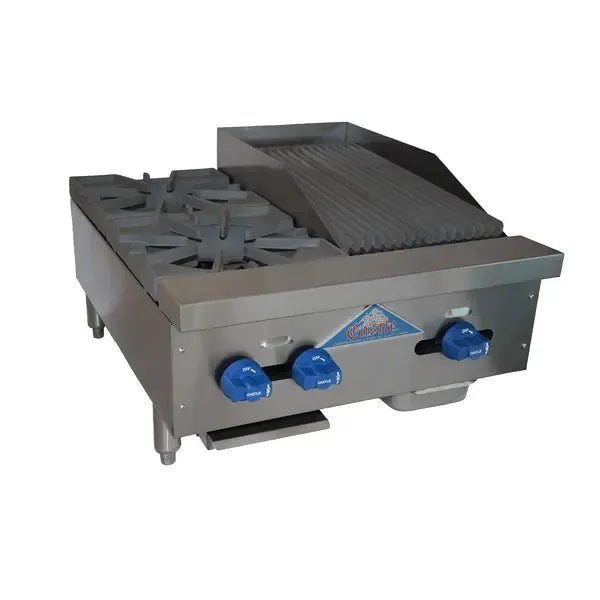 Comstock-Castle FHP24-12-1LB, 24 In. Countertop Gas Griddle/Lava-Rock Charbroiler Combo