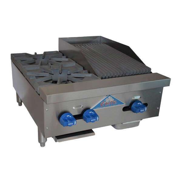 Comstock-Castle FHP24-1RB, 24 In. Countertop Gas Radiant Charbroiler With Hotplate Burners