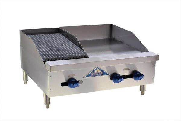 Comstock-Castle FHP30-18-1RB, 30 In. Countertop Gas Griddle/Charbroiler Combo
