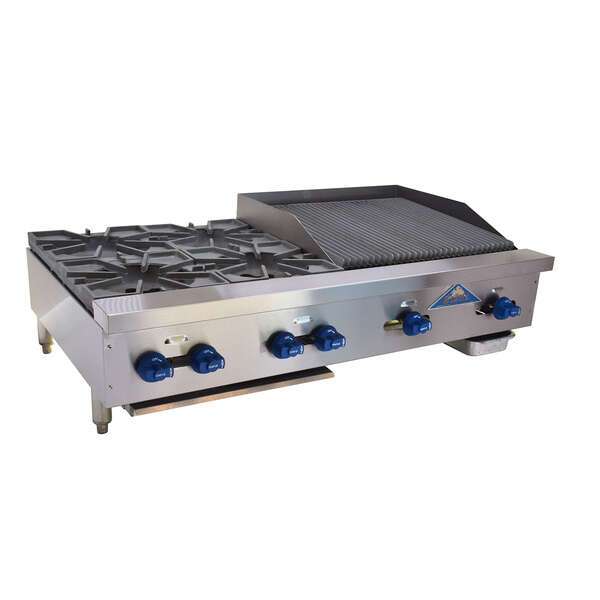 Comstock-Castle FHP48-2RB, 48 In. Countertop Gas Radiant Charbroiler With Hotplate Burners