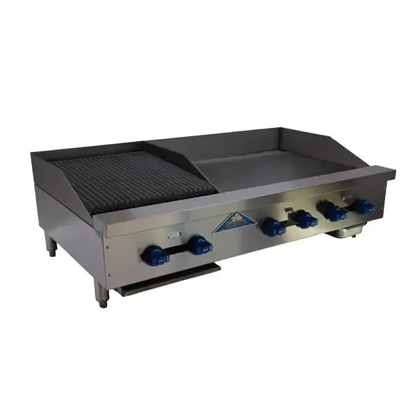 Comstock-Castle FHP48-30T-1.5RB, 48 In. Countertop Gas Thermostatic Griddle/Charbroiler Combo