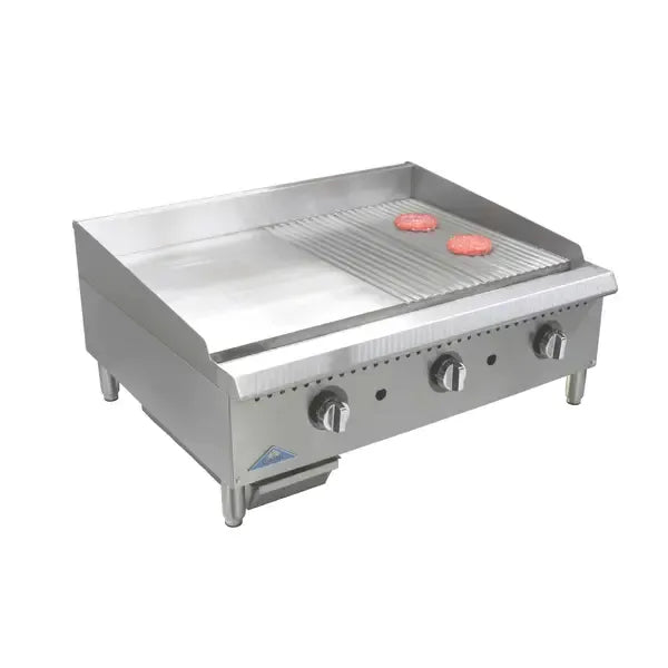 Comstock-Castle HG36T-1-.5G, 36 In. Countertop Gas Thermostatic Grooved Griddle