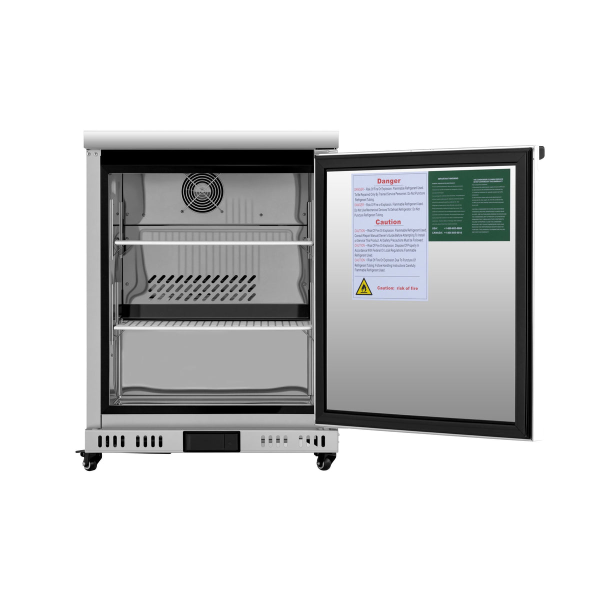 Atosa AUR24SD 24 In. Undercounter Refrigerator, Stainless Steel, Field Reversible Door