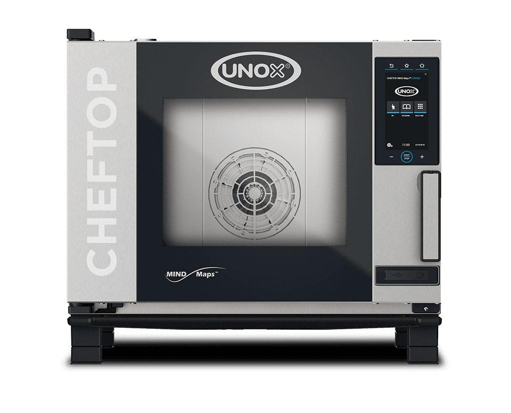 UNOX XAVC-0511-MQRM 29 In. Electric (Single-Phase) CHEFTOP CONVEX Convection Oven, 5 GN 1/1 Capacity, AIR.Plus Multi-Fan Technology, 9.5-Inch Touch Controls