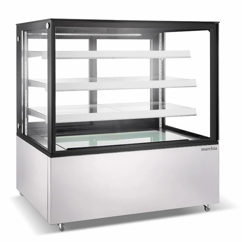 Marchia MBT60-ST 61 In. Straight Glass Refrigerated Bakery Display Case, Digital Control, 4-Sided Glass, LED Lighting