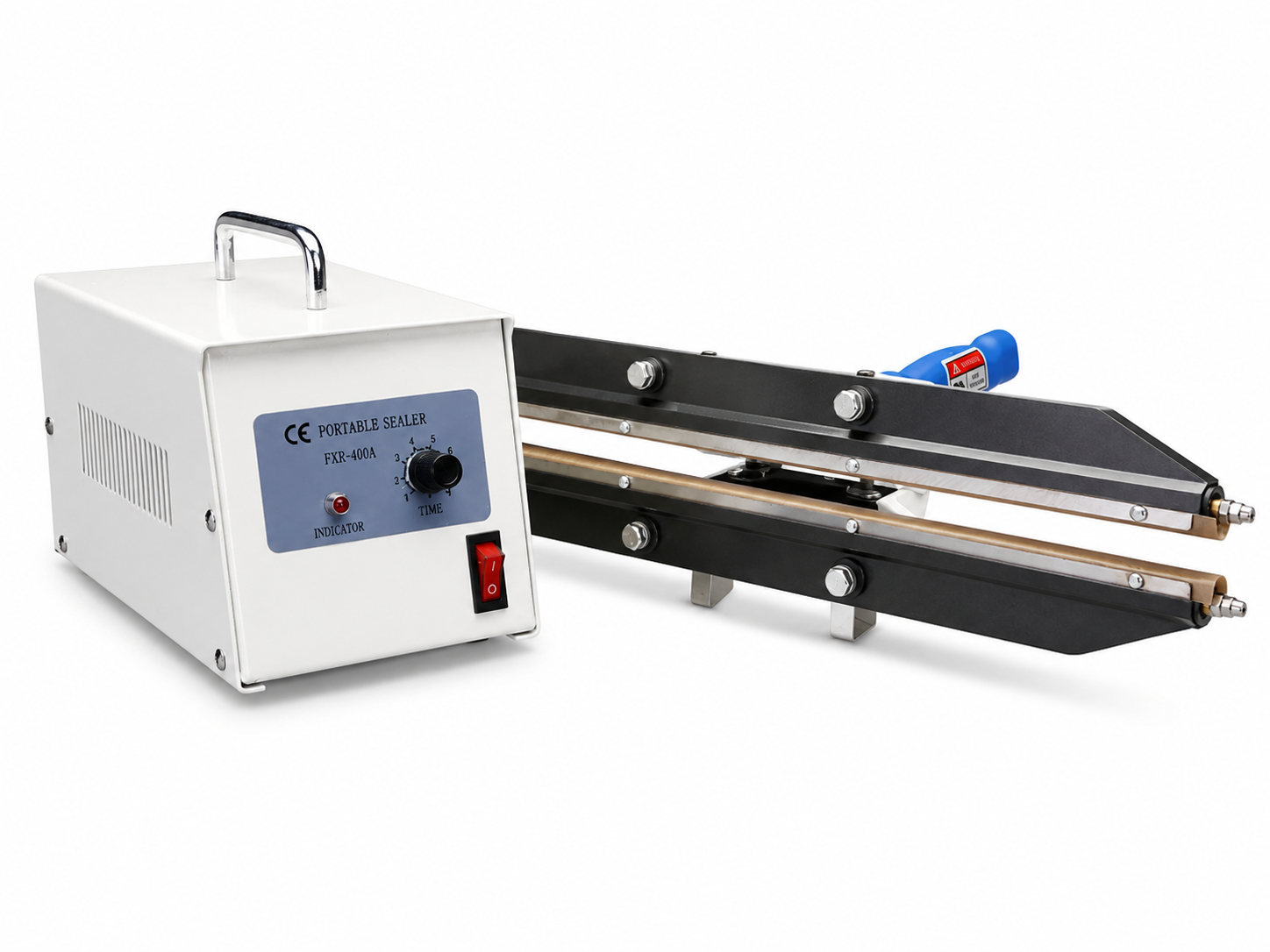 Sealer Sales FKR-400A 16" Portable Double Impulse Bag Sealer, 5mm Seal Width, T-Clamp Handle, Adjustable Timer