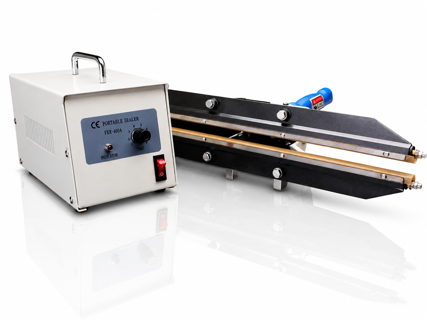 Sealer Sales FKR-300A 12" Portable Double Impulse Bag Sealer, 5mm Seal Width, T-Clamp Handle, Adjustable Timer