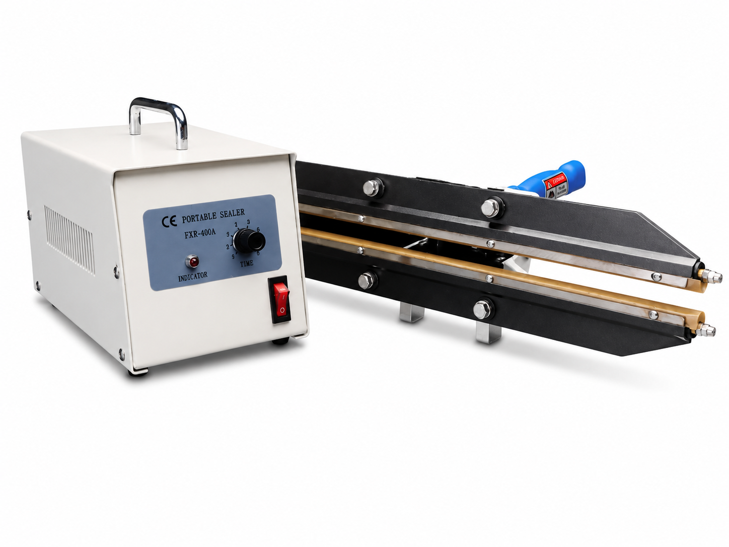 Sealer Sales FKR-200A 8" Portable Double Impulse Bag Sealer, 5mm Seal Width, T-Clamp Handle, Adjustable Timer