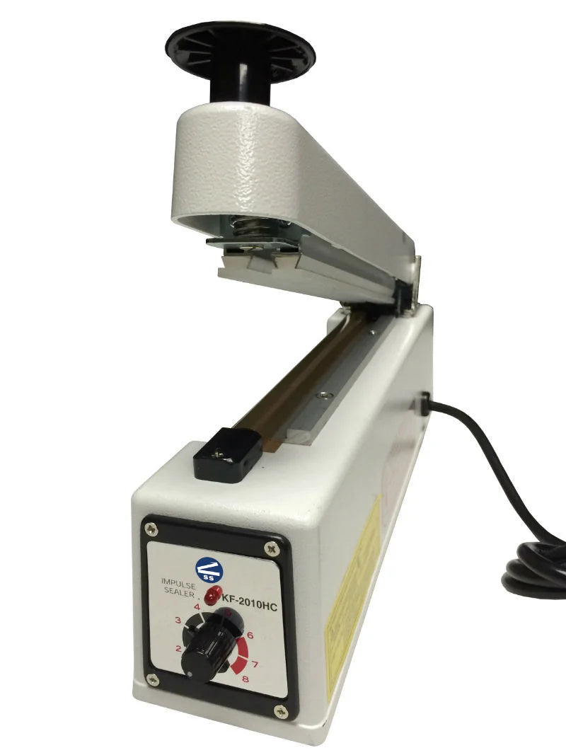 Sealer Sales KF-210HC 8" KF-Series Impulse Hand Sealer with 10 mm Seal and Sliding Cutter, Medical / Sterile Bag Application