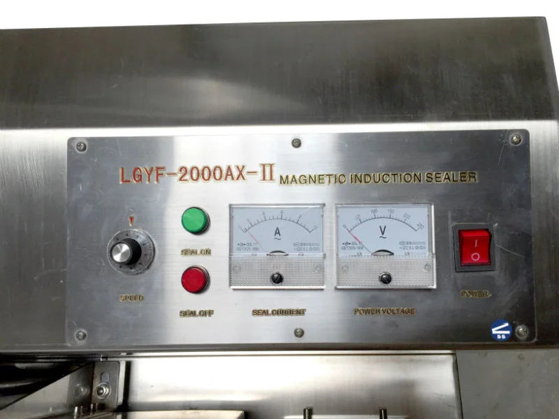 Sealer Sales LGYF-2000AX-II Table-Style Continuous Induction Cap Sealer, 220V, 30 to 120 mm Cap Diameter, 393 in/min Conveyor