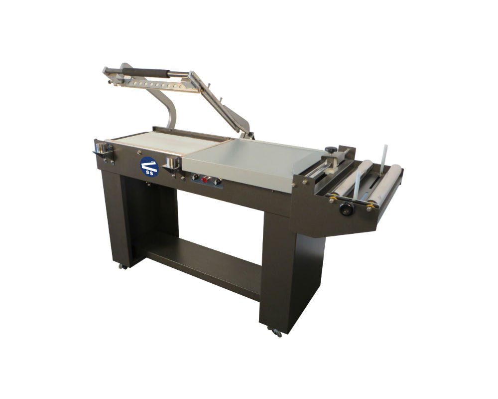 Sealer Sales SS-1622MK Standard Series Semi-Automatic L-Bar Sealer, 16" x 22" Seal Area, Micro Knife Seal, Motorized Discharge Conveyor, 10 to 15 PPM